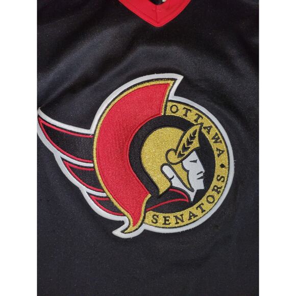 Vintage NHL CCM Ottawa Senators Black Sewn Hockey Jersey Womens S Boys XL - Picture 3 of 9